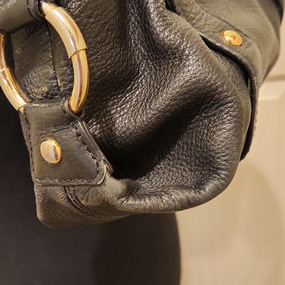 Michael Michael Kors, Black & Gold Satchel Purse - Picture 10 of 16
